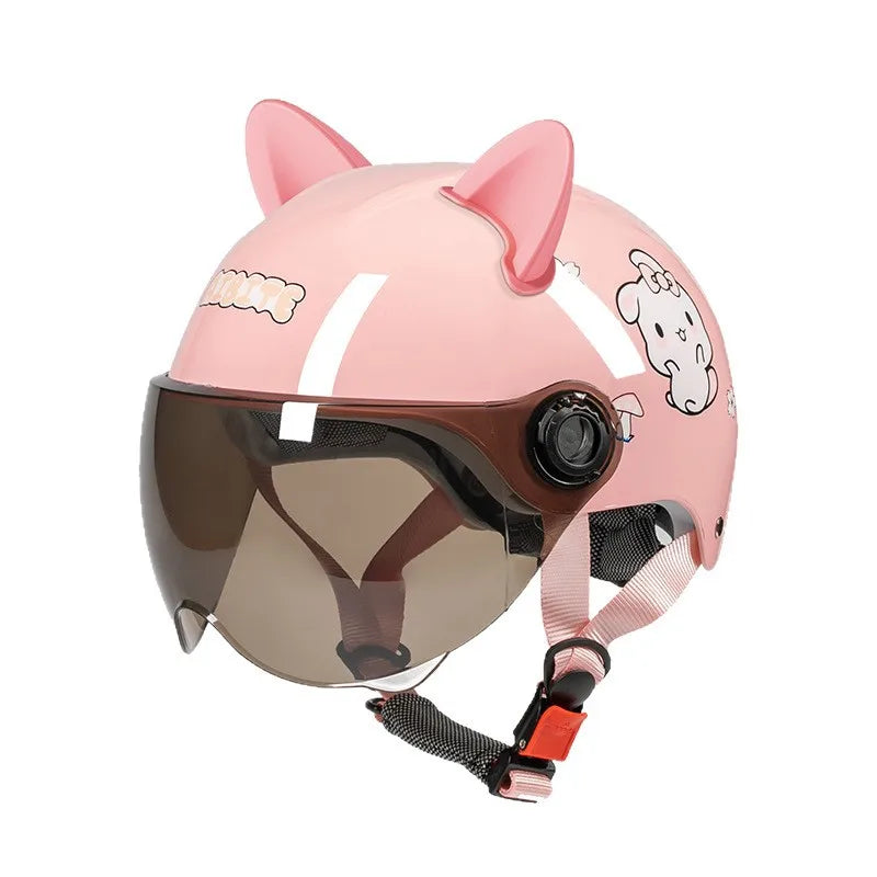 Casco ligero de media carcasa para niños con protección auditiva desmontable