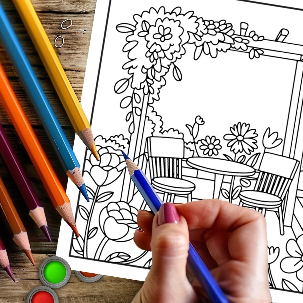 Garden Coloring Book for Adults | Stress Relief & Relaxation