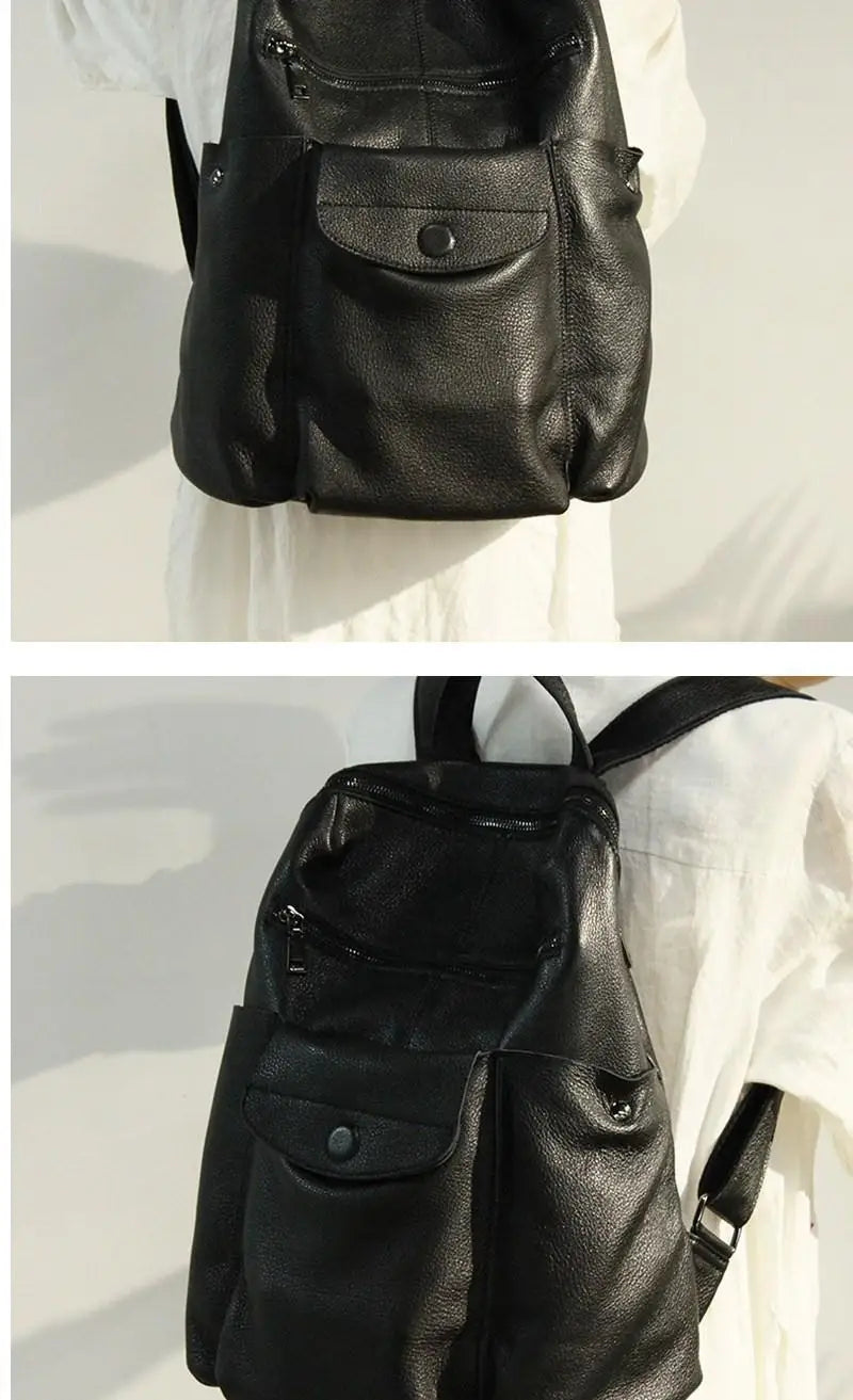 High Capacity Leather Travel Backpack for Women | Versatile Fashion