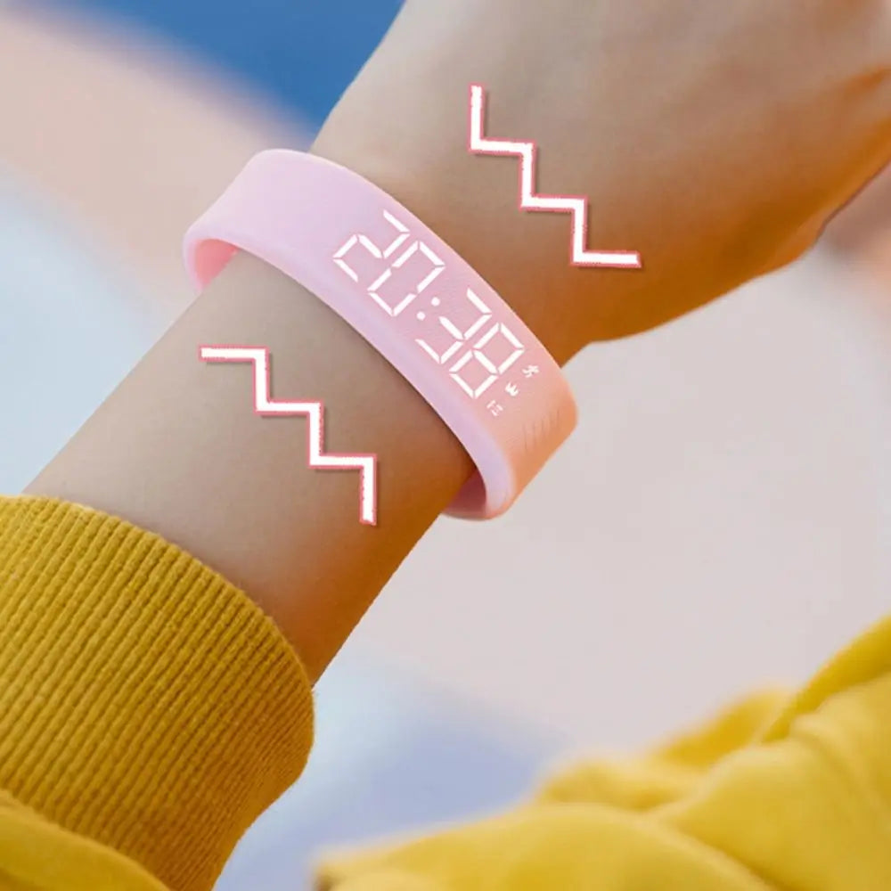 Adjustable Silicone Snooze-proof LED Alarm Clock Bracelet
