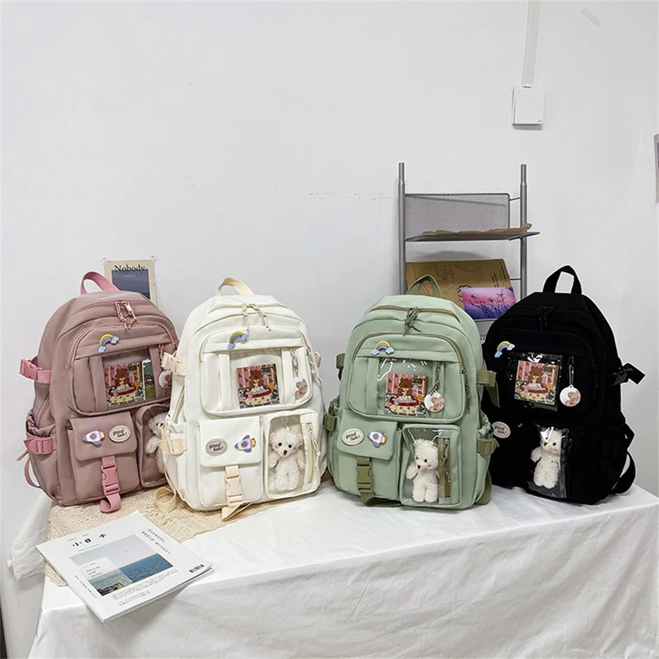 Mochila Bonita Impermeable para Mujer | Mochila Escolar con Múltiples Bolsillos