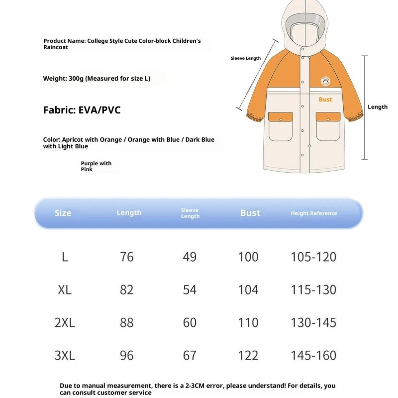 Children's Waterproof Raincoat with Fun Backpack | Stylish & Durable