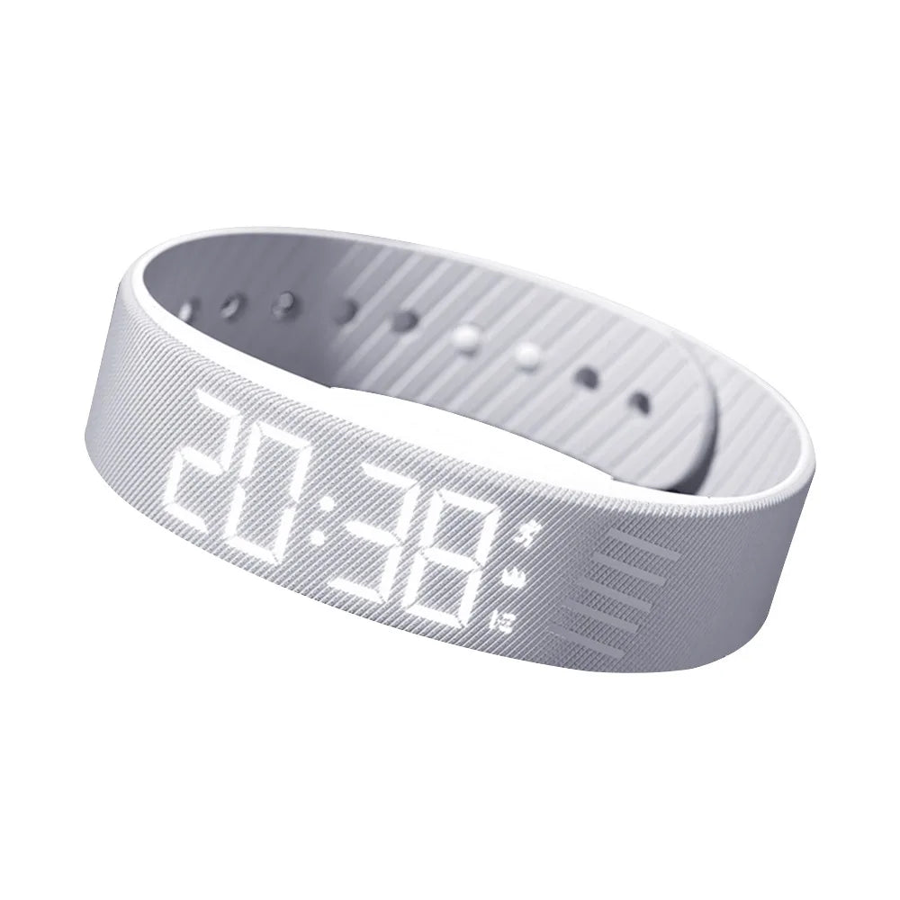 Adjustable Silicone Snooze-proof LED Alarm Clock Bracelet