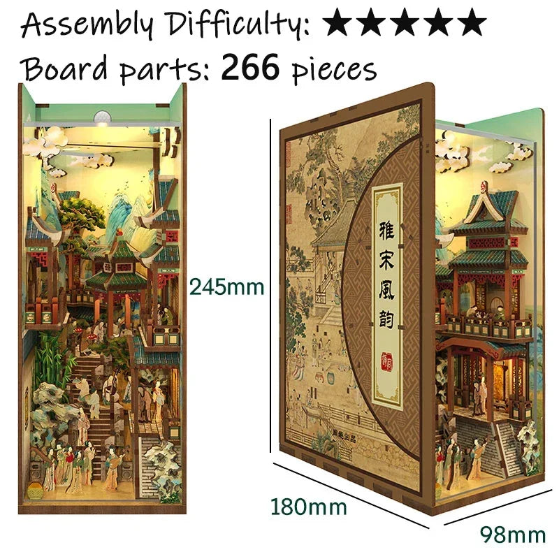Kits insertables de estantería de madera para rincones de lectura (DIY) | Decoración miniatura creativa