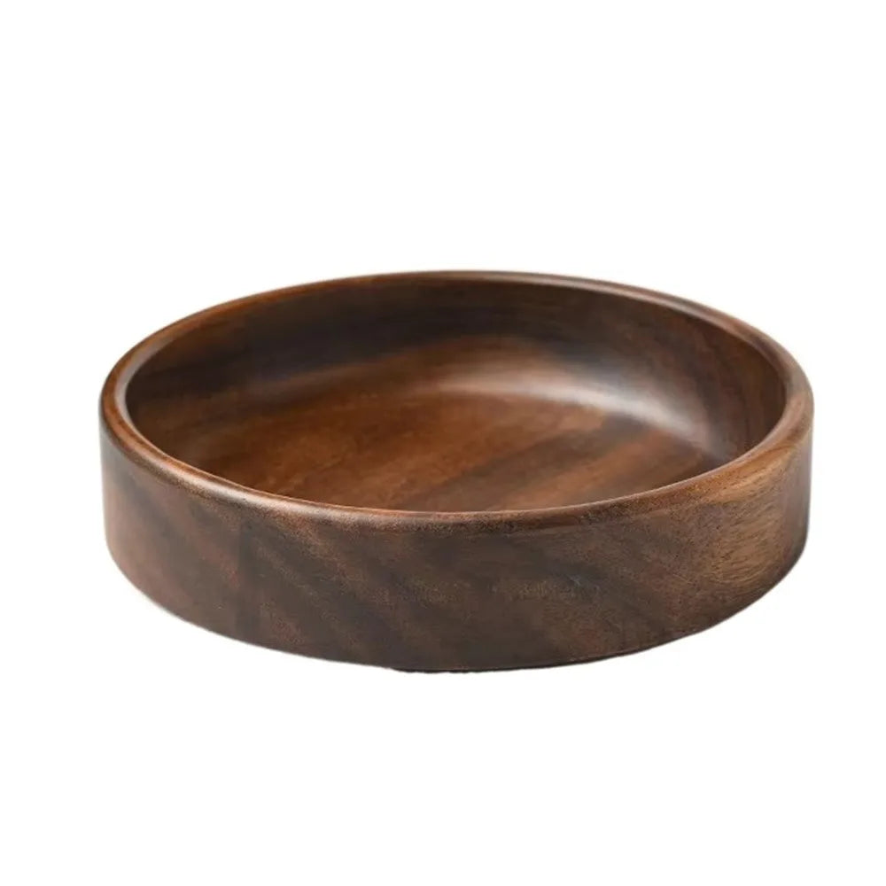 Handmade Solid Wood Bowl | Stackable Wooden Salad Plate & Tray