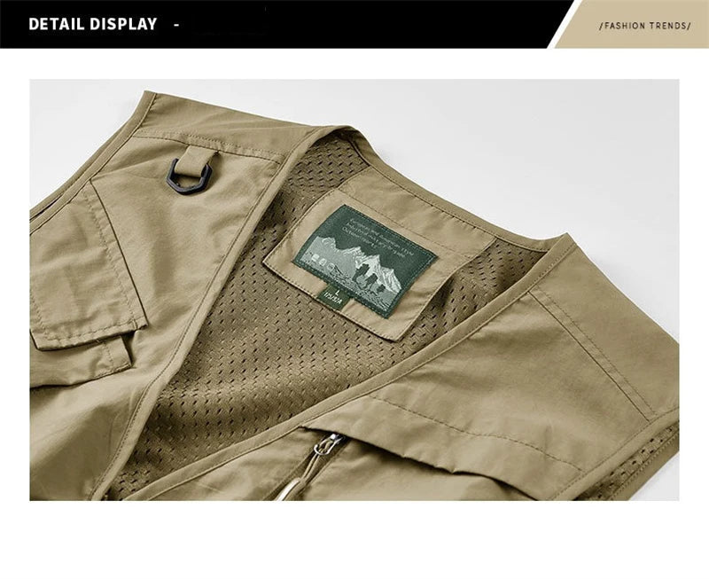 Men's Multi-Pocket Fishing Vest | Lightweight Outdoor Waistcoat