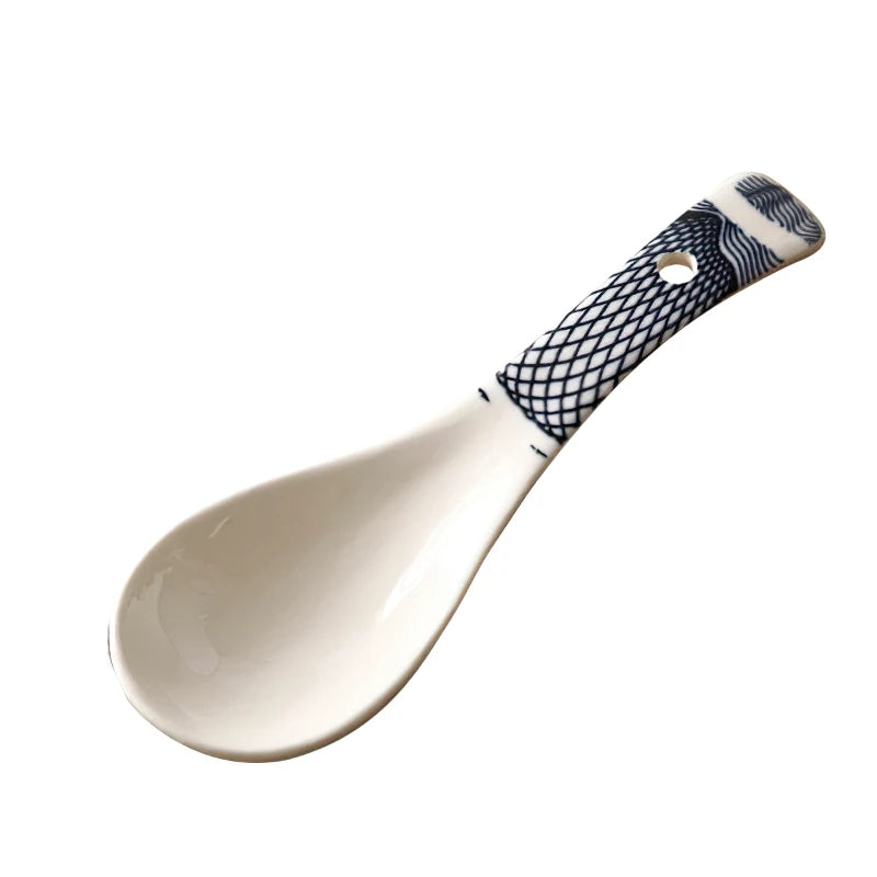 Ceramic Multi-Function Spoon | Japanese Style Tableware for Kitchen