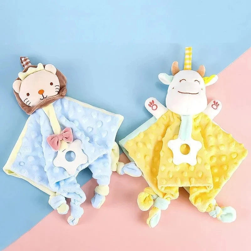 Cute Elephant Plush Teether Rattle for Newborns | Soft Blanket Toy