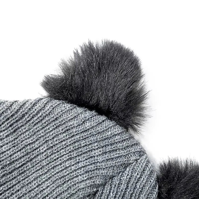 Women's Cute Cat Ear Beanie Hat | Warm Acrylic Knit Winter Skull Cap