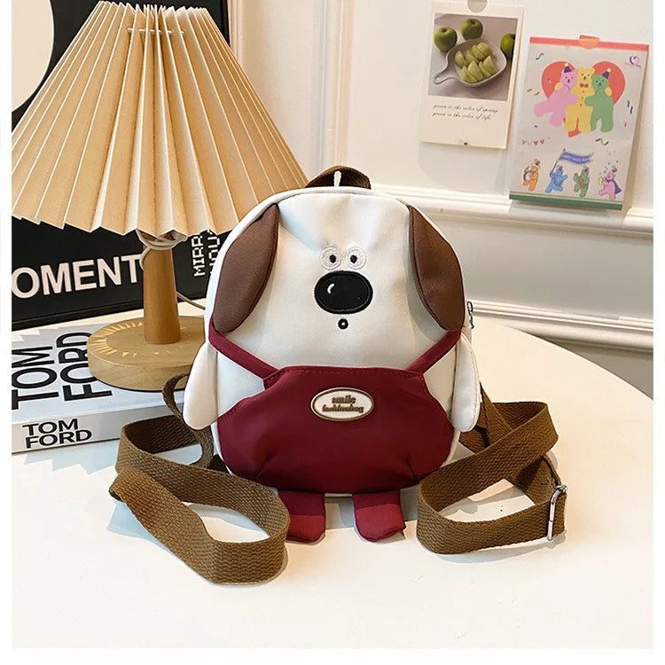 Cute Cartoon Dog Mini Backpack | Adjustable Canvas Travel Bag