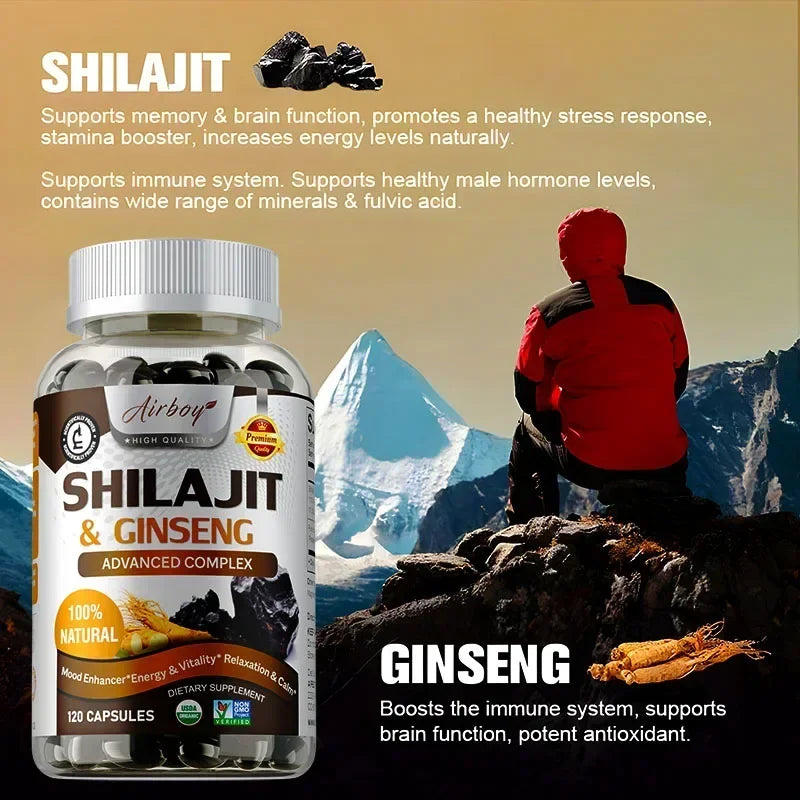 Energy & Vitality Support - Shilajit & Ginseng Supplements