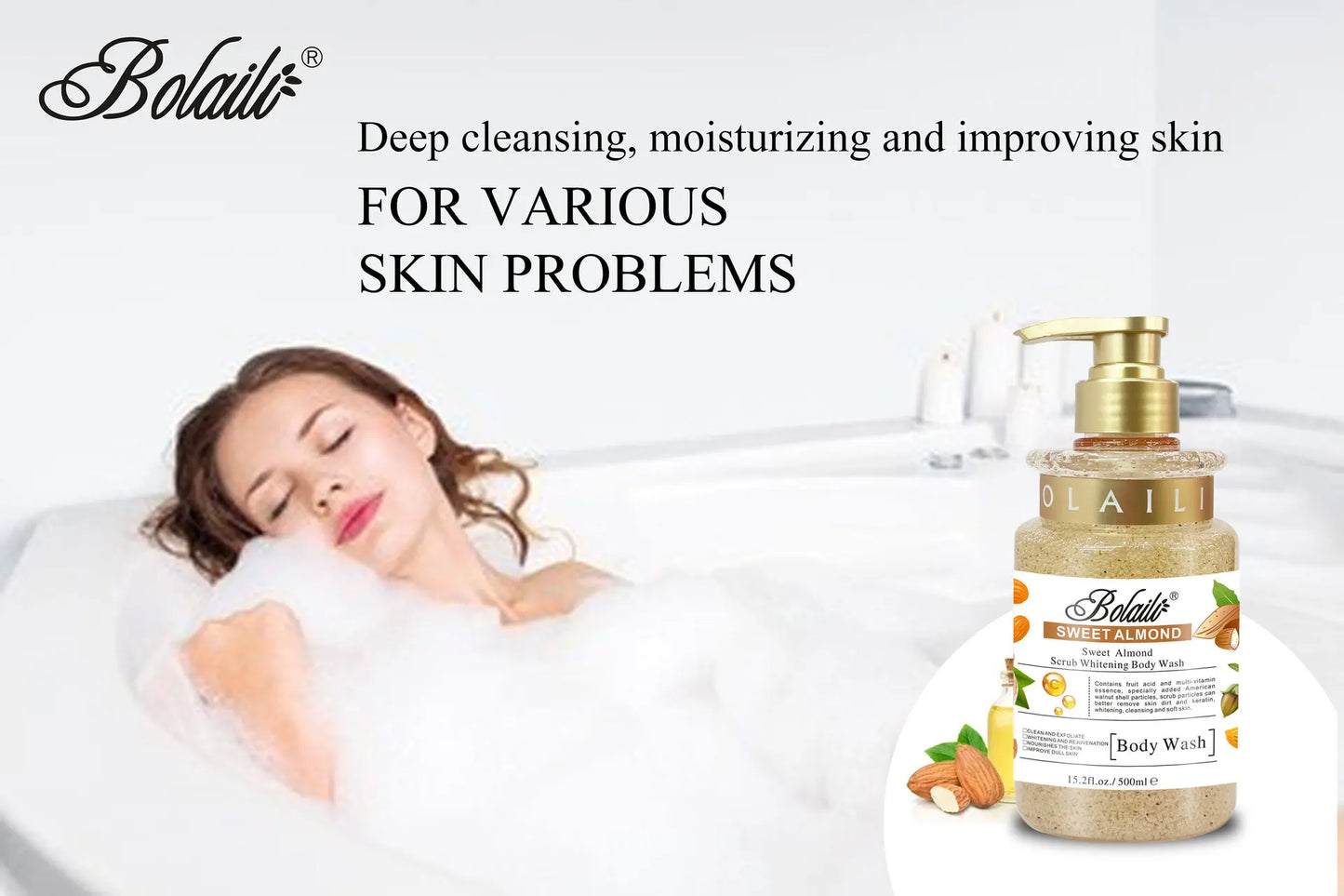 Exfoliating Almond Scrub Body Wash | Deep Clean & Moisturize