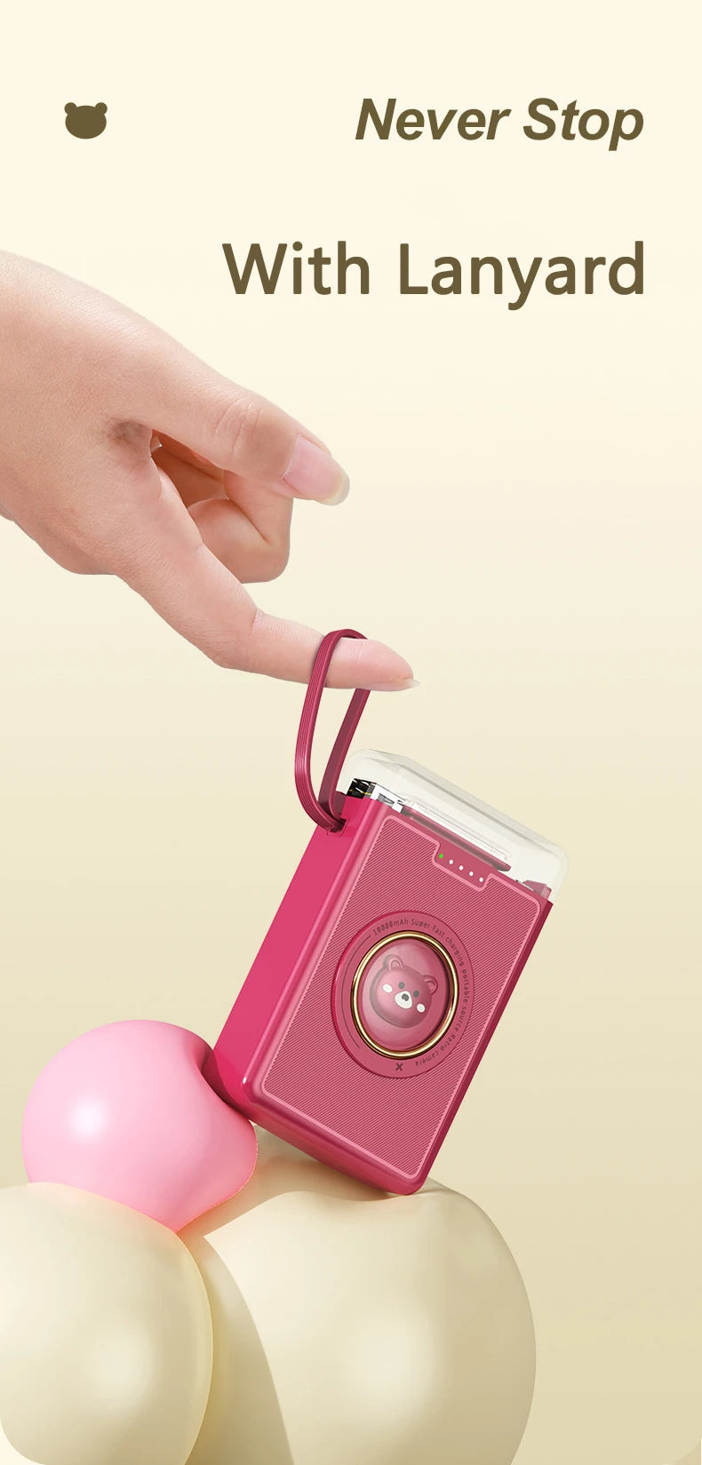 Cute Mini Power Bank 20000mAh Portable Charger | External Battery Pack
