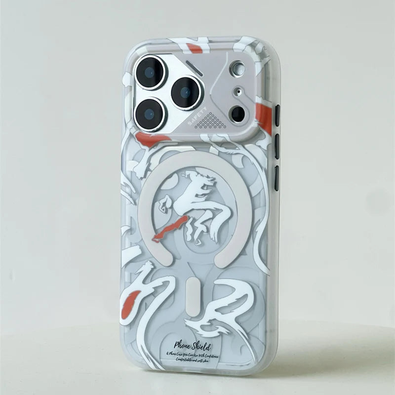 Magnetic Geometric Graffiti Case | Wireless Charging Compatible