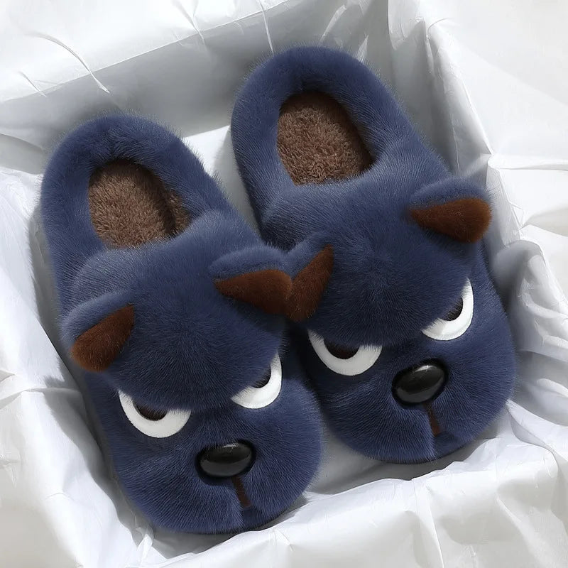 Men's Winter Cotton Slippers | Cozy Plush Indoor Shoes