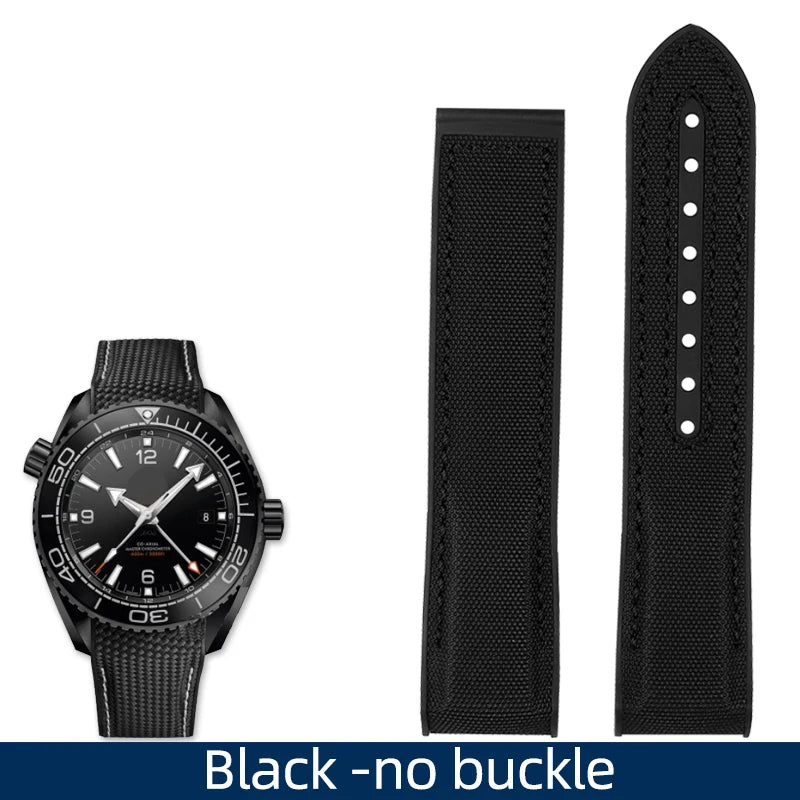Versatile Nylon Rubber Watchband | Durable Comfort Strap