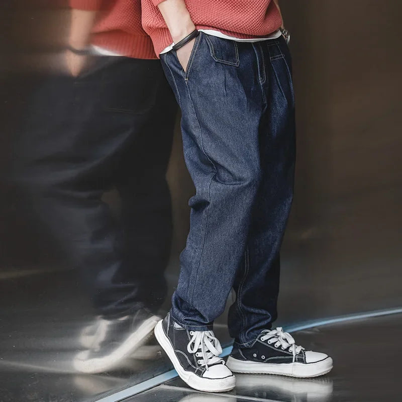 Men's Retro Baggy Denim Jeans | Wide Leg Casual Trousers