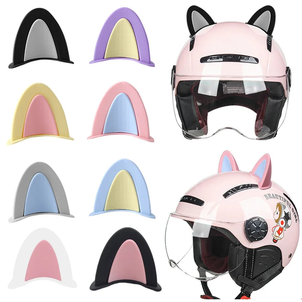 Cute Cat Ears Motorcycle Helmet Decorations | Fun Helmet Accessories