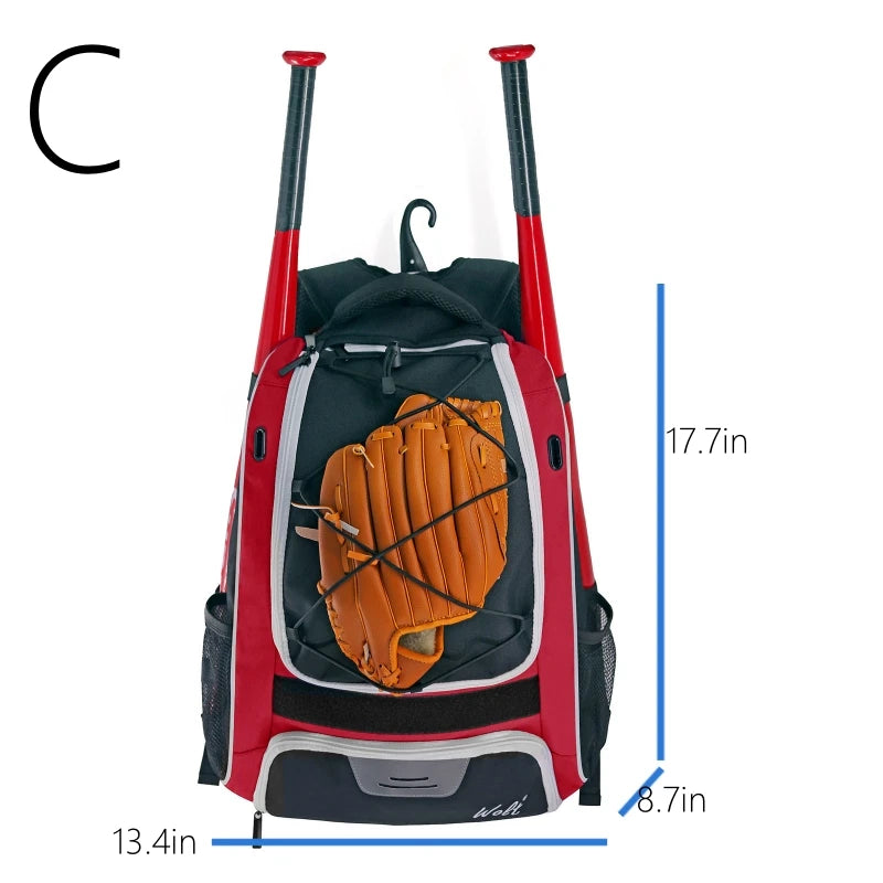Baseball Softball Backpack | Large Capacity Sports Bag with Shoe Compartment