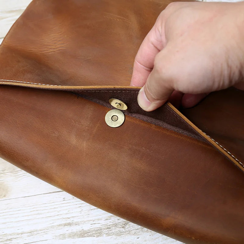 Retro Cowhide Men's Crossbody Bag | Handmade Leather Messenger