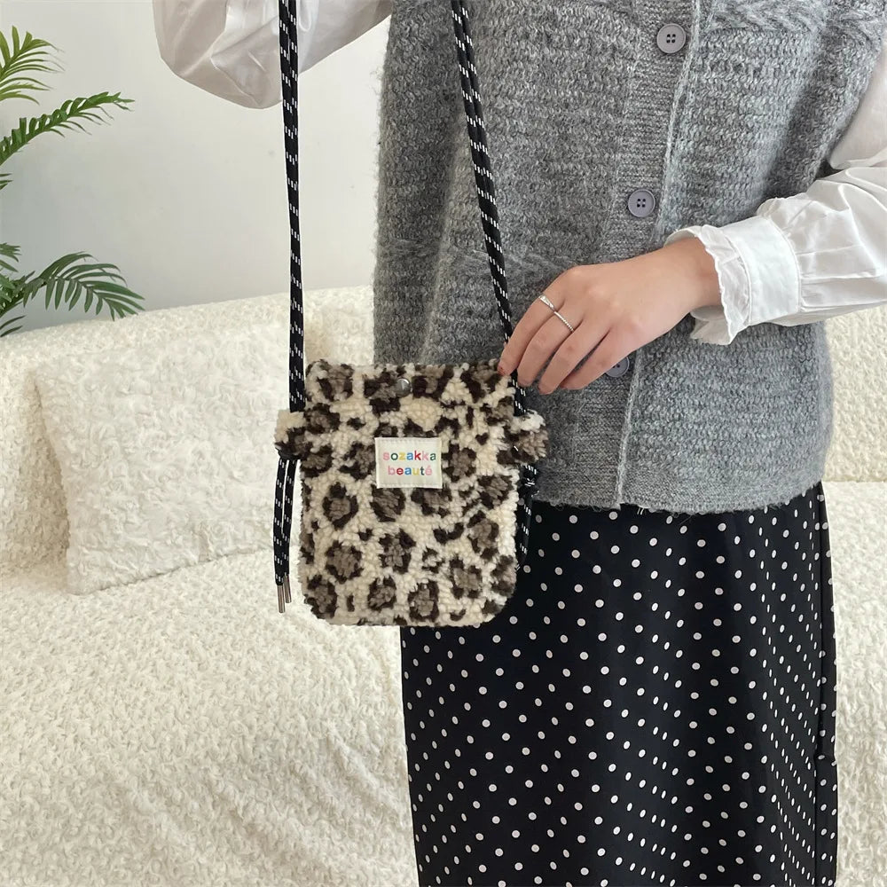 Cute Plush Dot Crossbody Bags for Women | Portable Shoulder Bag