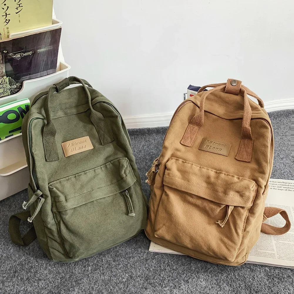 Large Capacity Vintage Canvas Backpack | Stylish Travel Knapsack