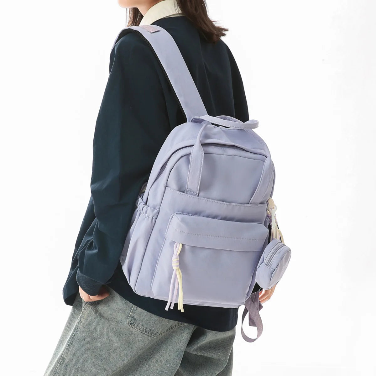 Junior High School and High School Students' Schoolbags, High-Looking, Fresh, Large-Capacity Backpacks, Student Stress-Reducing and Spine-Protecting 2026 New Lightweight Models