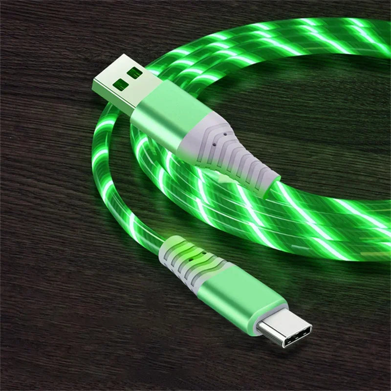 Glowing LED Fast Charging Data Cord | Type C & Micro USB Cable