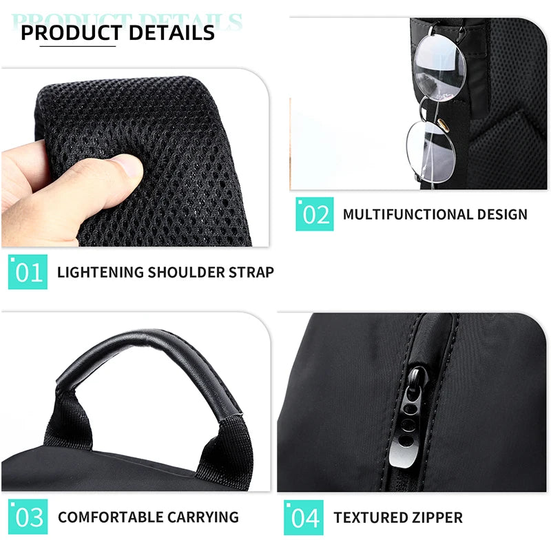 Waterproof Nylon Sling Bag | Anti-Theft Travel Chest Backpack