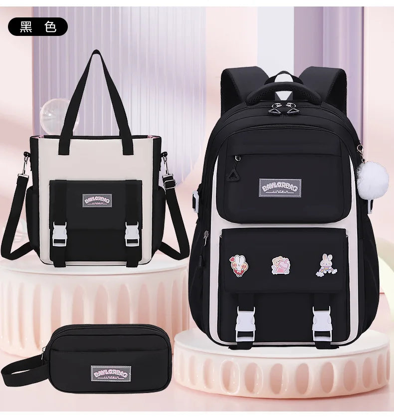 Large Capacity Spine Protection Backpack Set for Students