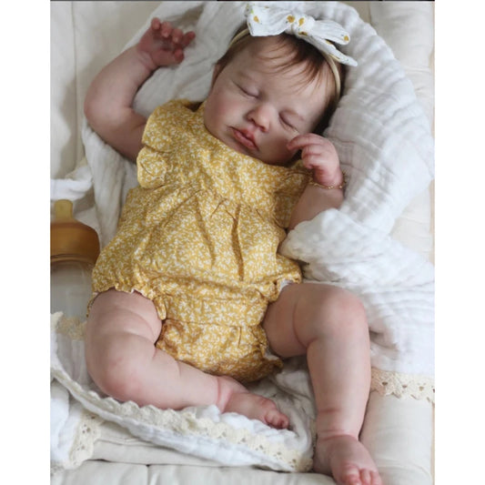 19-Inch Full Vinyl Girl Reborn Doll with Hand Rooted Hair