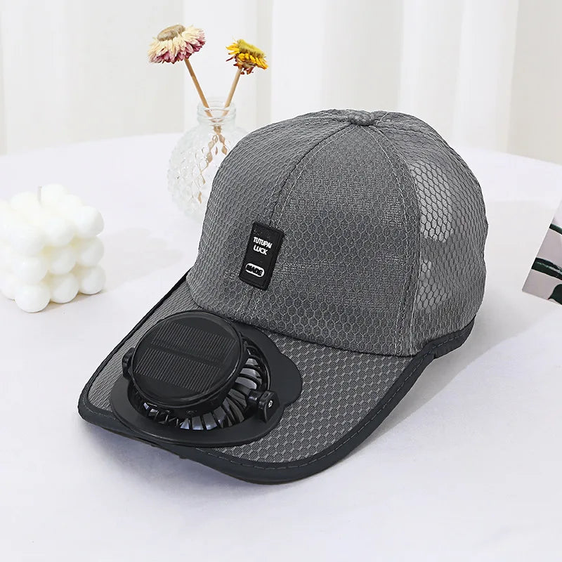 Solar Charging Fan Hat | Breathable UV Protection Baseball Cap