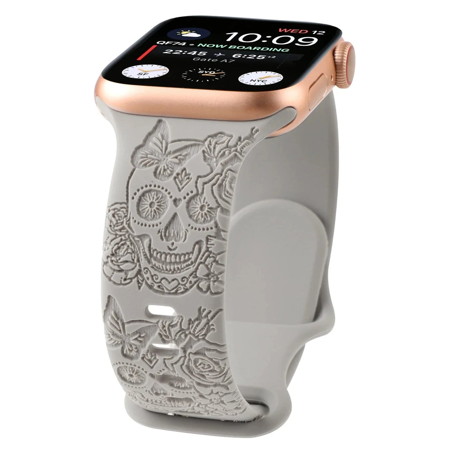 Gothic Skull Engraved Silicone Strap for Smartwatches