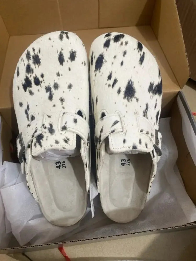 Comfortable Genuine Leather Slip-On Clogs with Arch Support