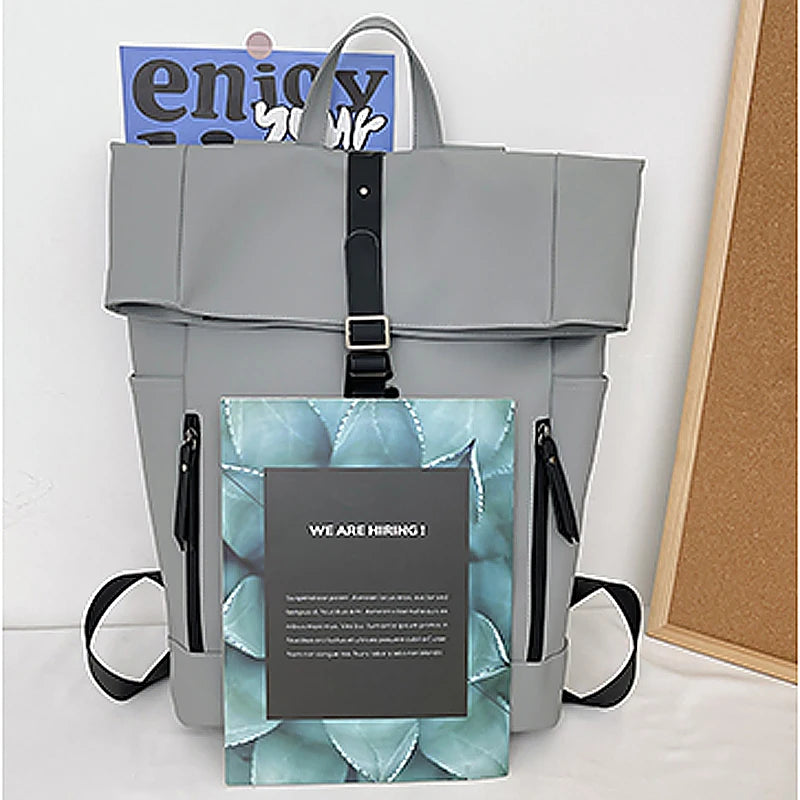 Women's Large Nylon Roll Top Backpack | Versatile Travel Companion