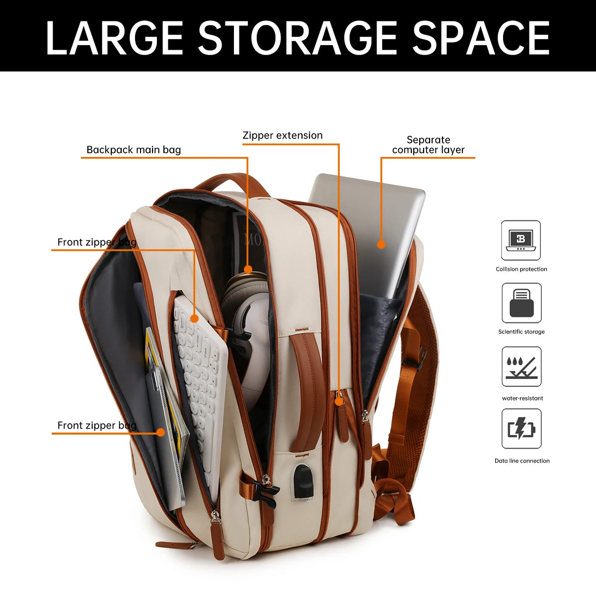 Unisex Simple Business Computer Backpack | Large Capacity Design