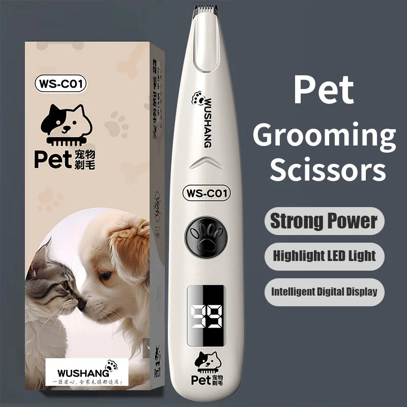 Electric Dog Groomer Trimmer | Low Noise LED Pet Hair Clipper