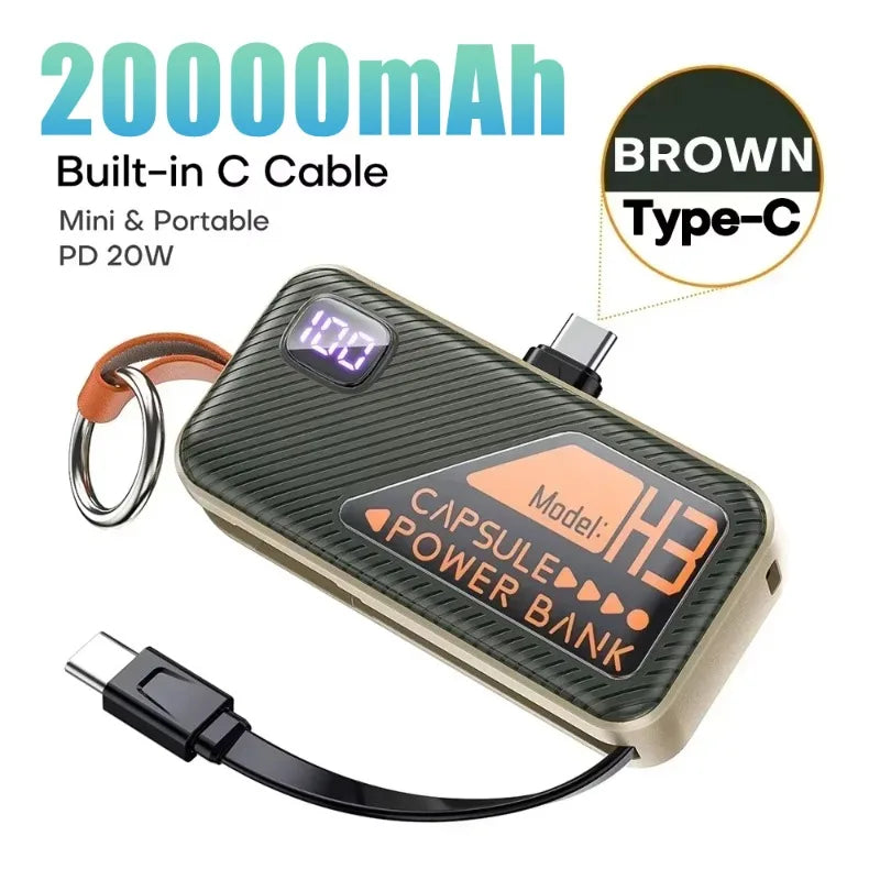 20000mAh Mini Power Bank with PD20W Fast Charging & Digital Display