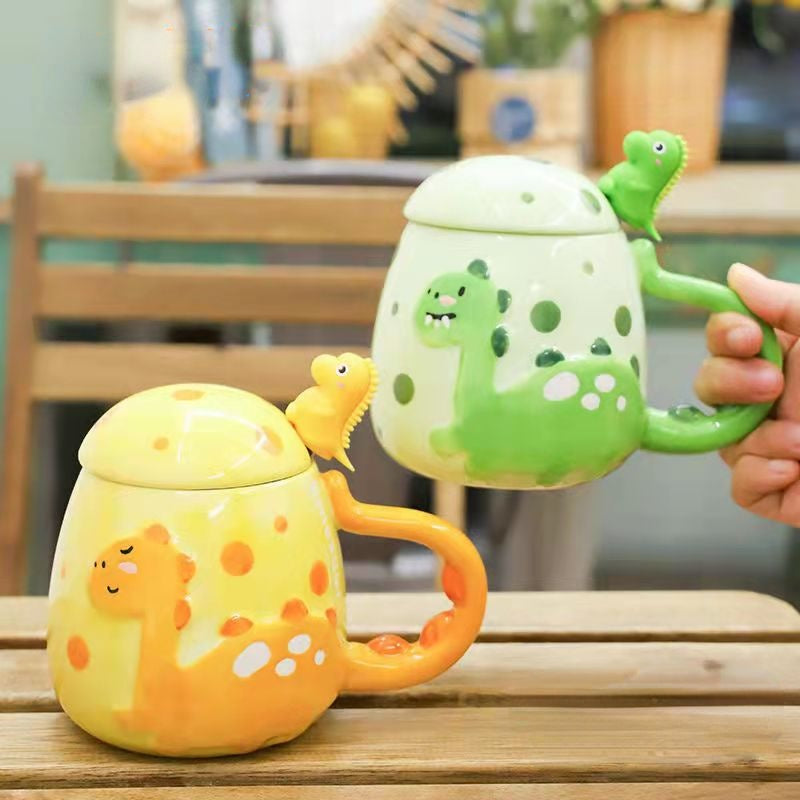 Dinosaur Ceramic Mug | Heat Revealing Coffee Cup for Kids