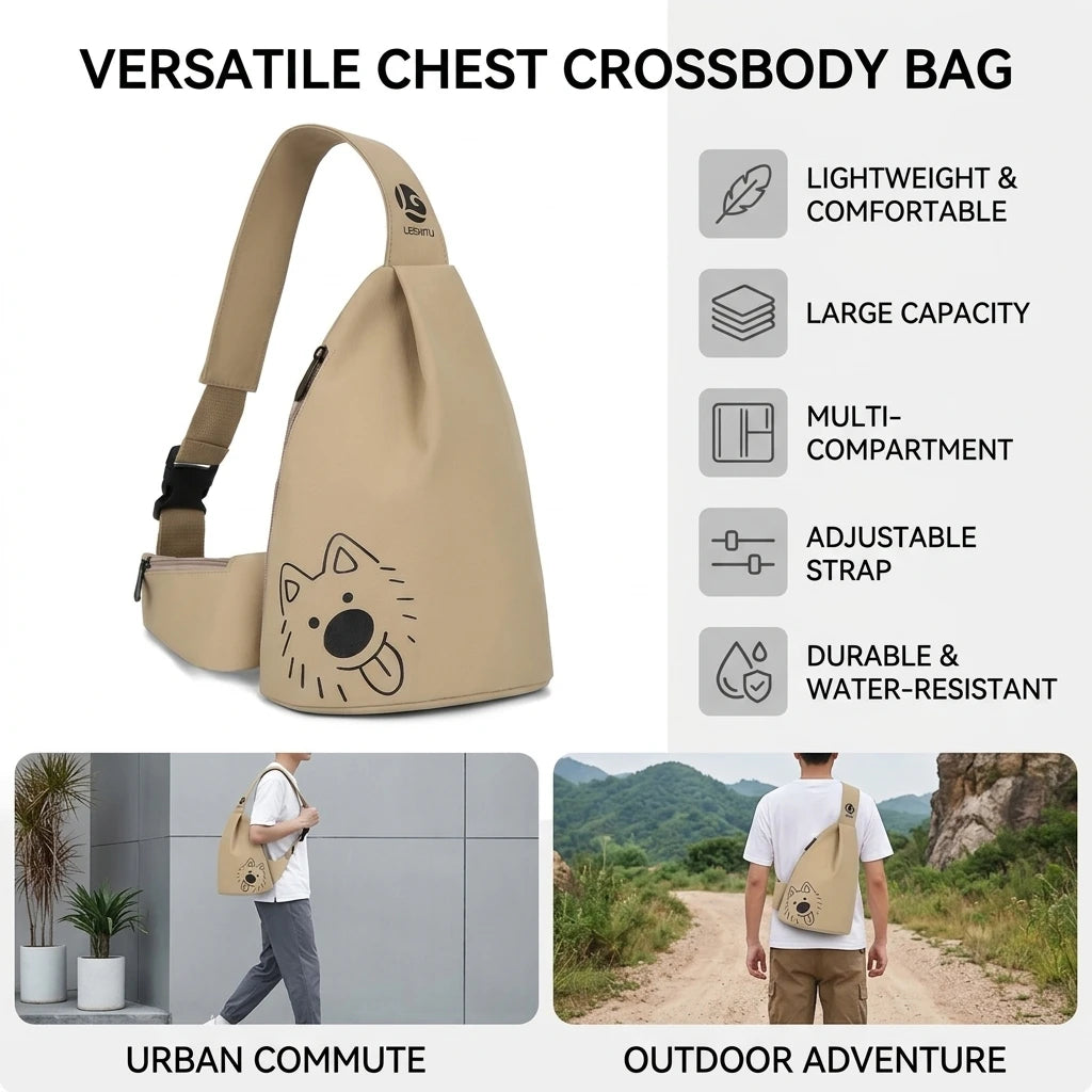 Unisex Waterproof Crossbody Sling Bag for Travel & Outdoor