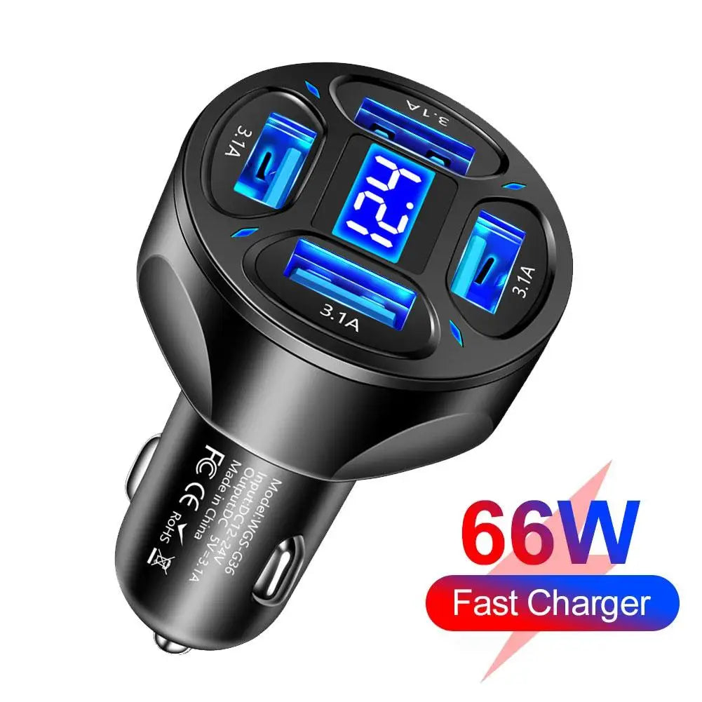 20W Super Fast Car Charger | Dual USB Type-C Adapter for All Devices