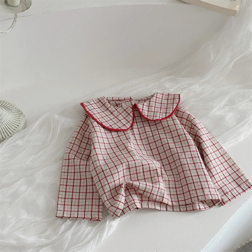Cotton Baby Girls' Long Sleeve Plaid Blouse | Cute & Comfy Toddler Top