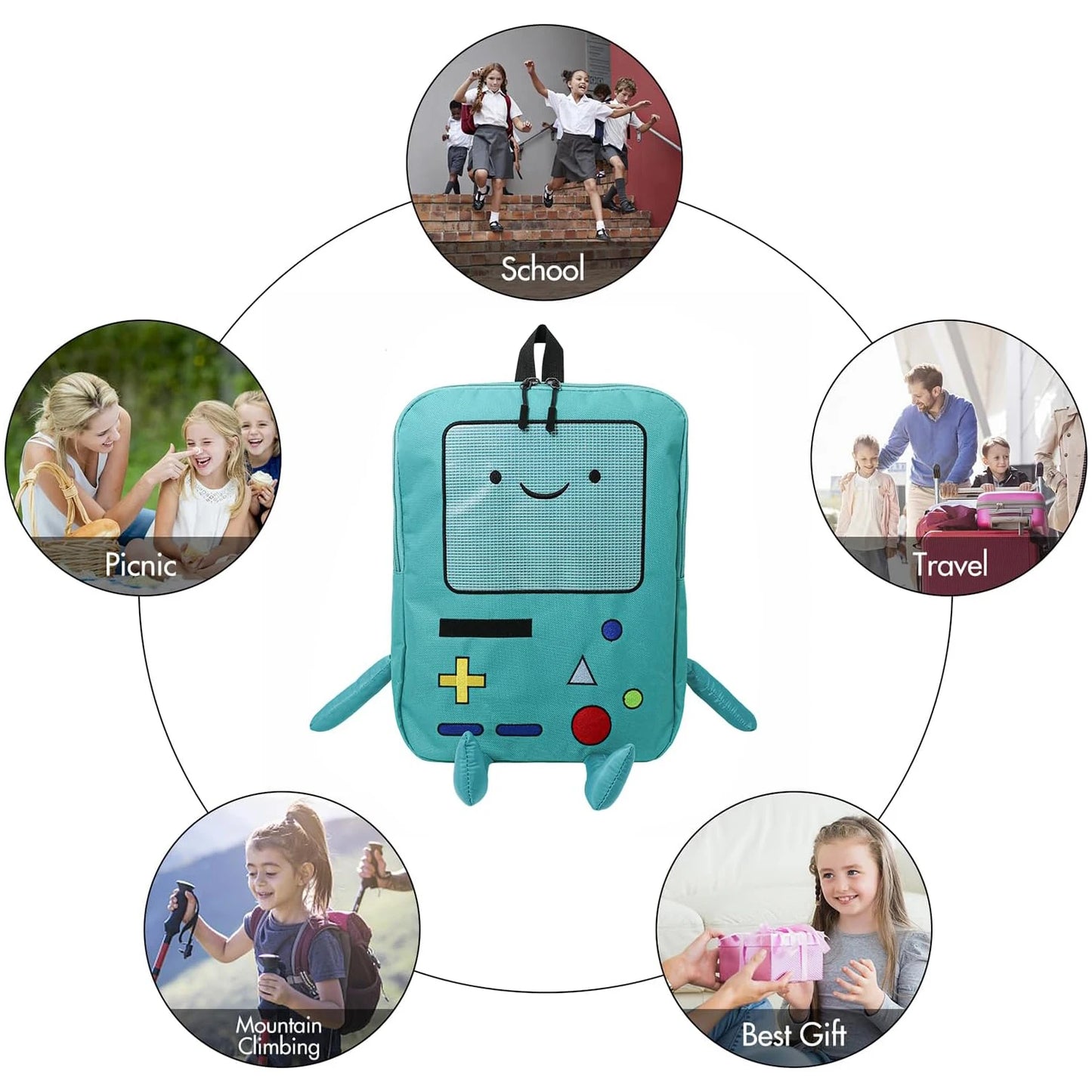 14 Inch Cute Cartoon Backpack | Lightweight Anime Travel Bag