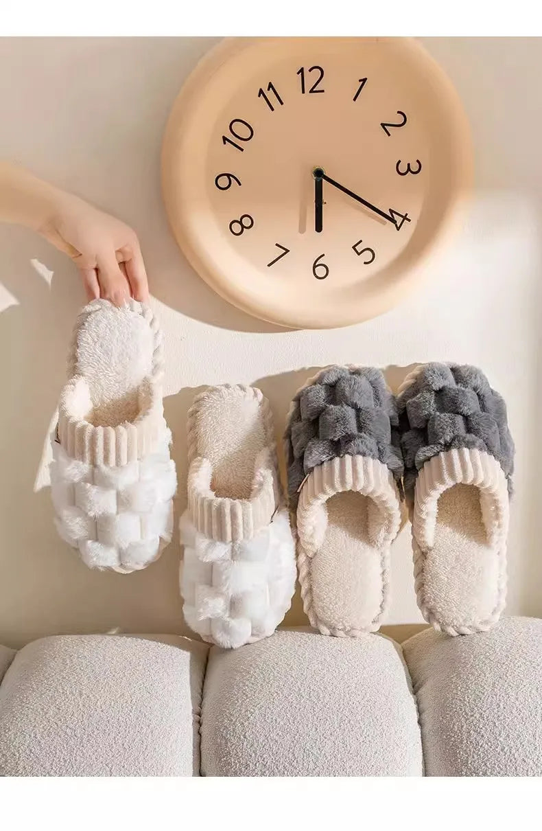 Cozy Warm Plush Cotton Slippers | Anti-Slip Indoor Footwear