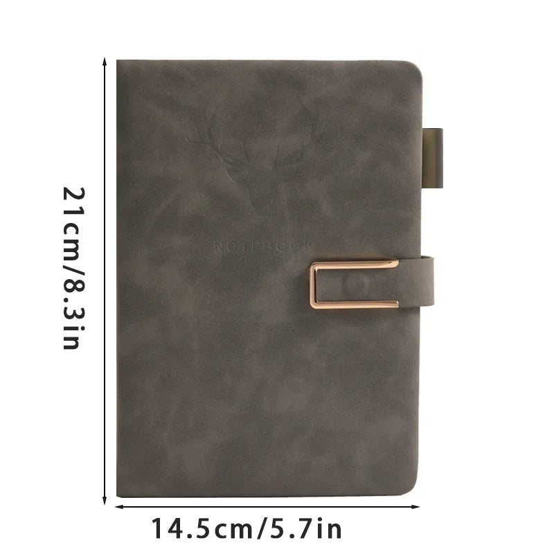200 Pages A5 Leather Notebook | Personalized Soft Cover & Bookmark