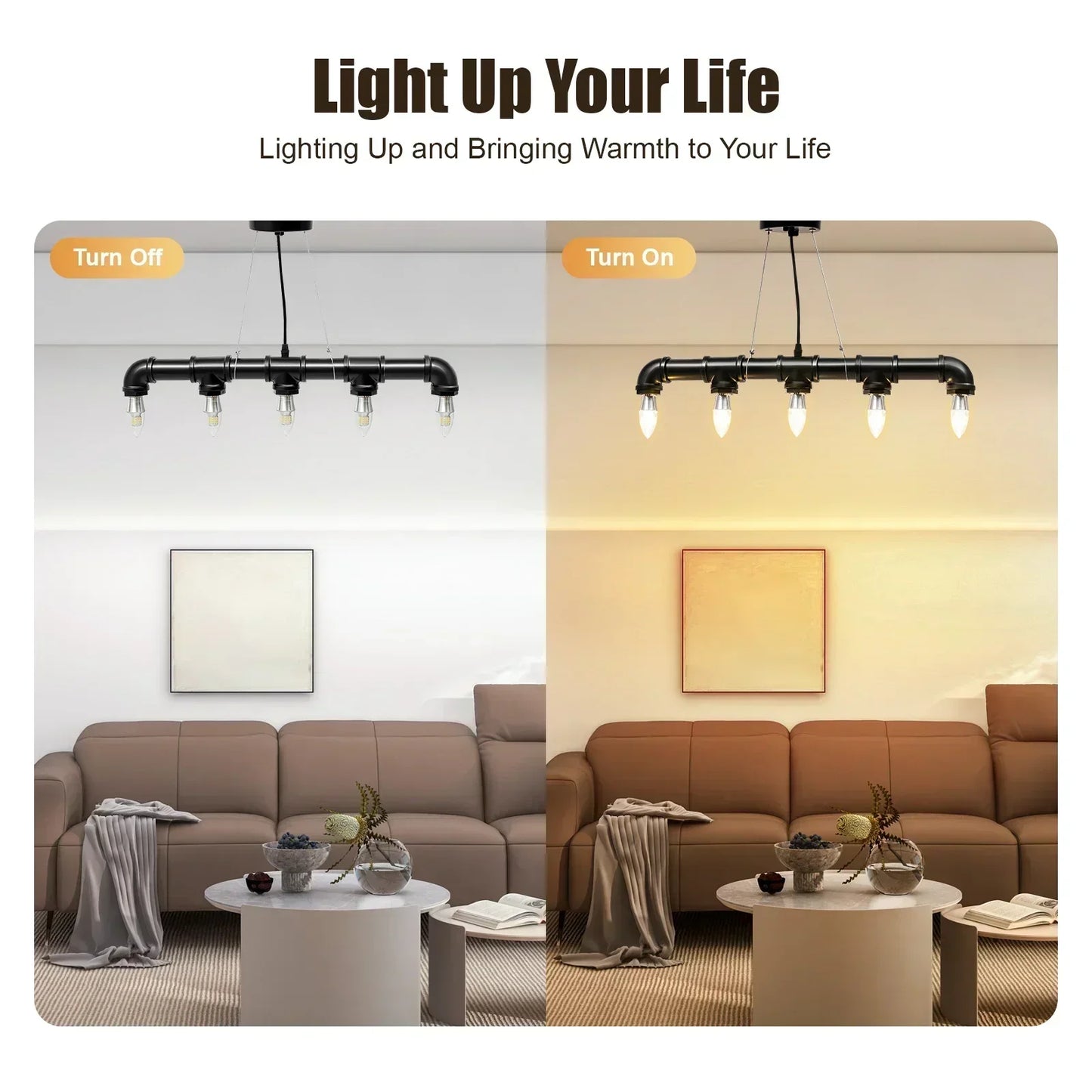 E27 Antique Water Pipe Chandelier | Industrial Loft Ceiling Lamp