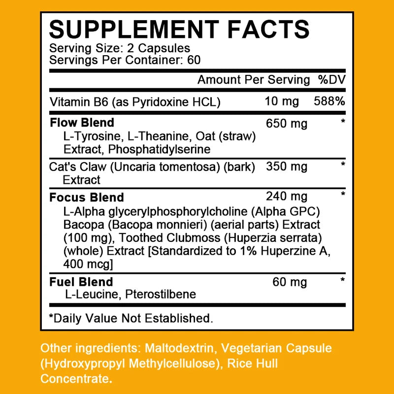 Nootropic Brain Supplement for Memory & Mental Clarity