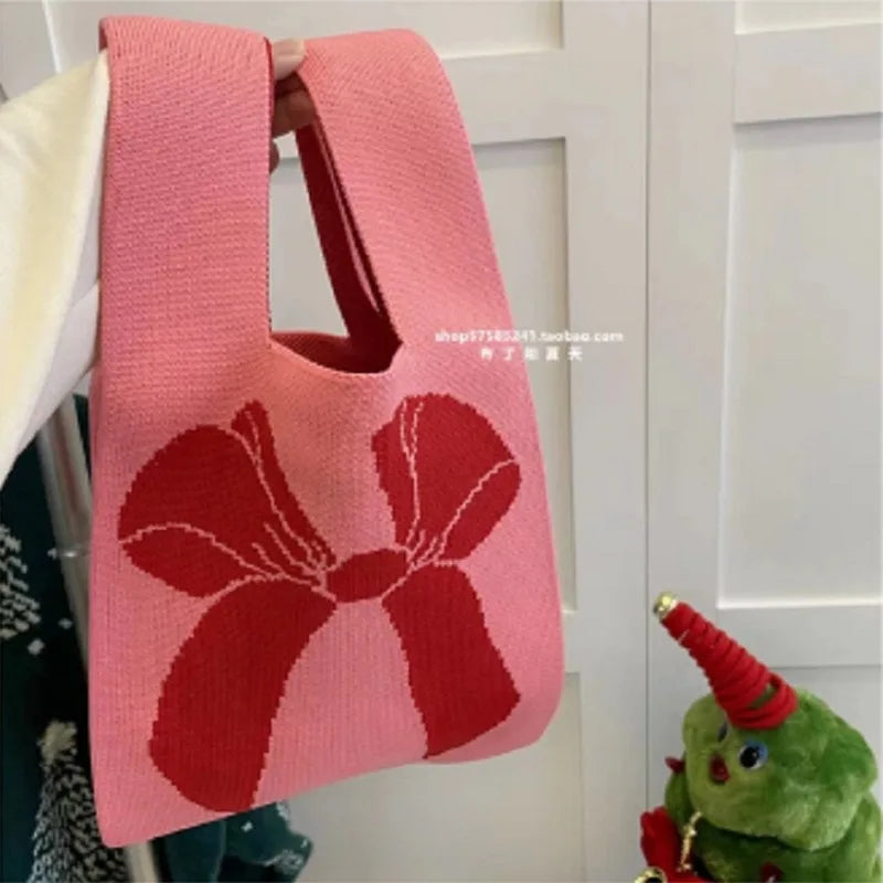 Handmade Mini Knitted Tote Bags | Portable Spring Summer Handbags