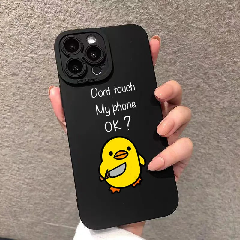 Cute Minimalist Cartoon Duck Silicone Phone Case | Stylish Protection
