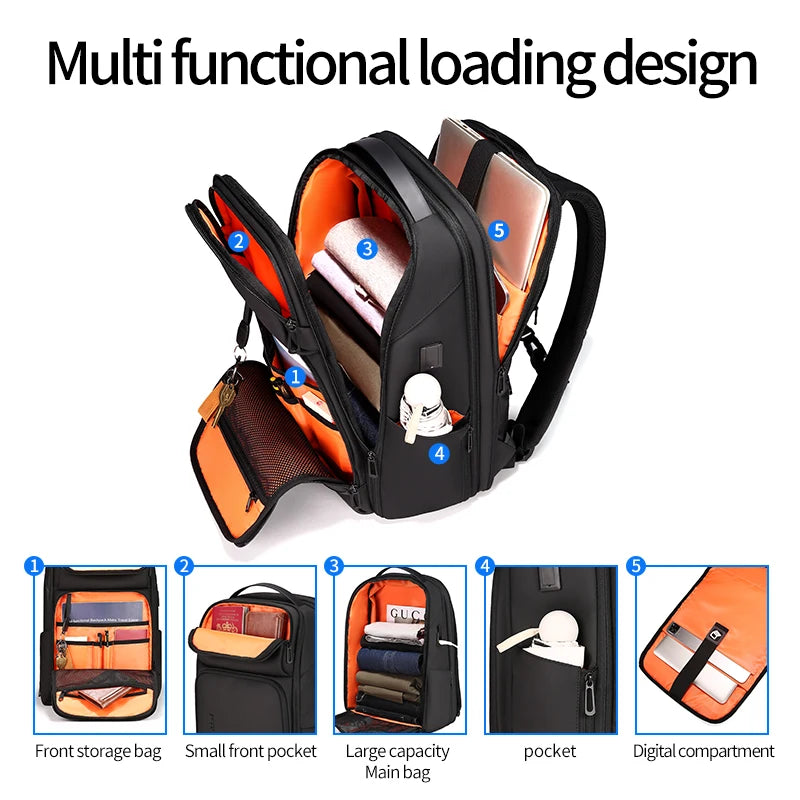 Waterproof Business Backpack with USB Charging | Travel Ready 35L